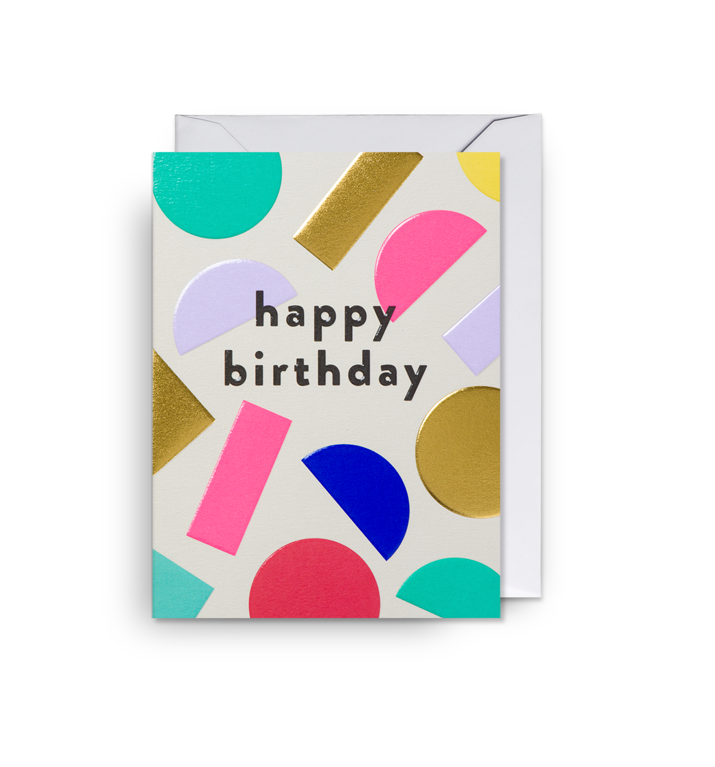 Happy Birthday Multi Colour Shapes Mini Card