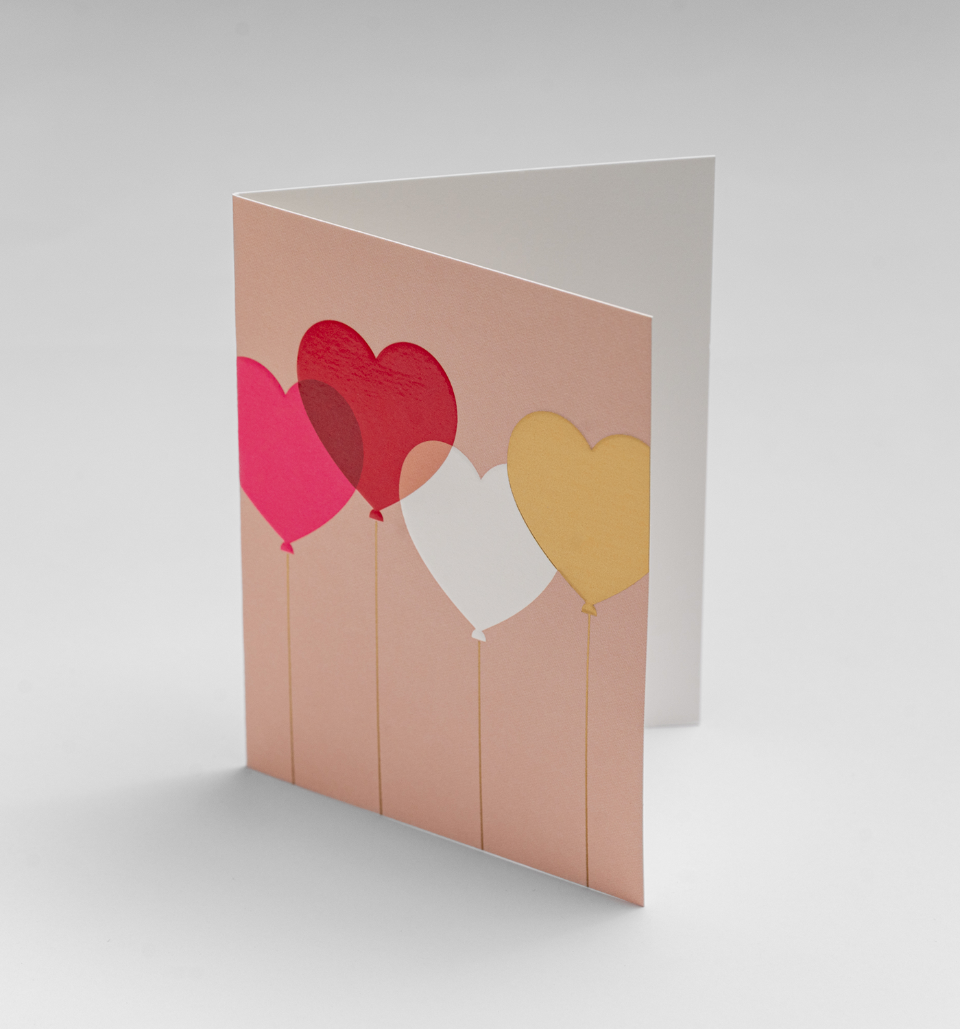 Love Heart Balloons Mini Card