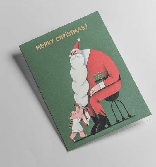 Bearded Santa Christmas Card - UniqueEntity Art