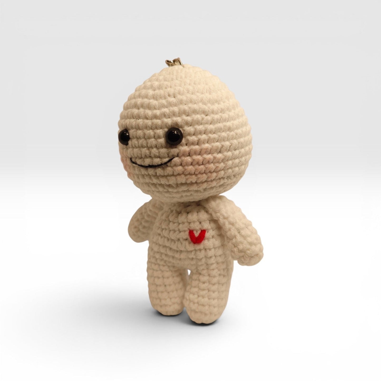 Beige Smiling Heart Keychain - UniqueEntity Art