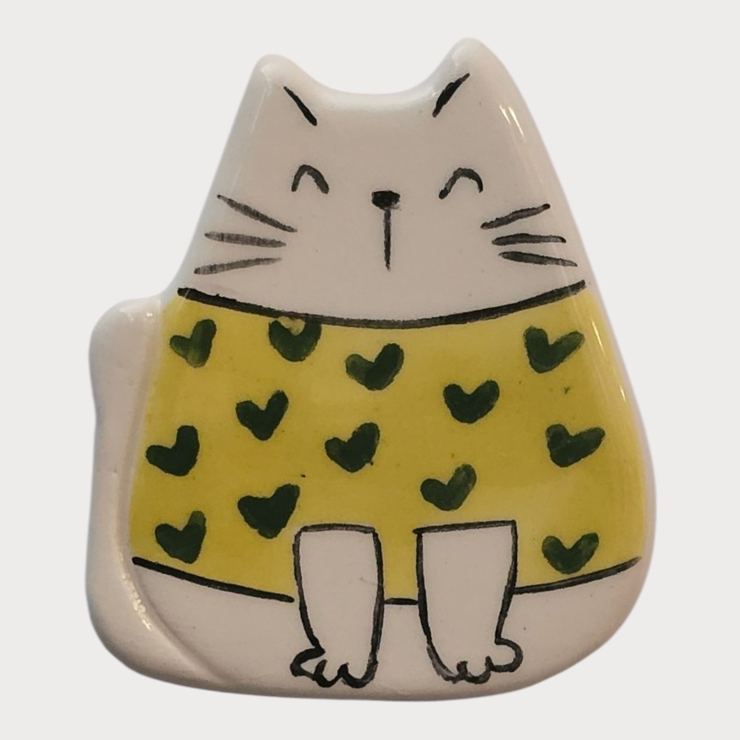 Cat Yellow Heart Sweater - UniqueEntity Art