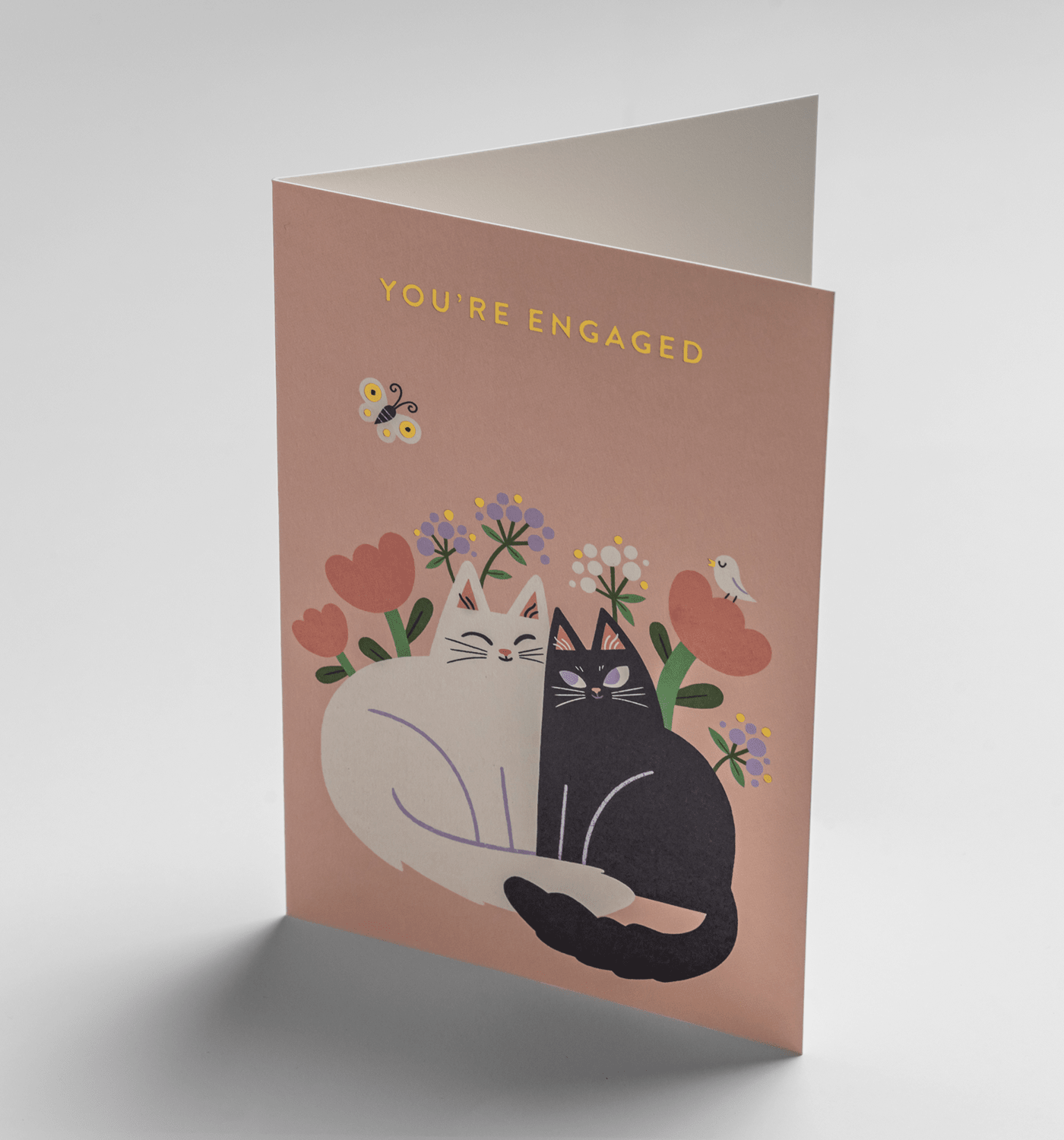 Cats In Love Engagement Card - UniqueEntity Art