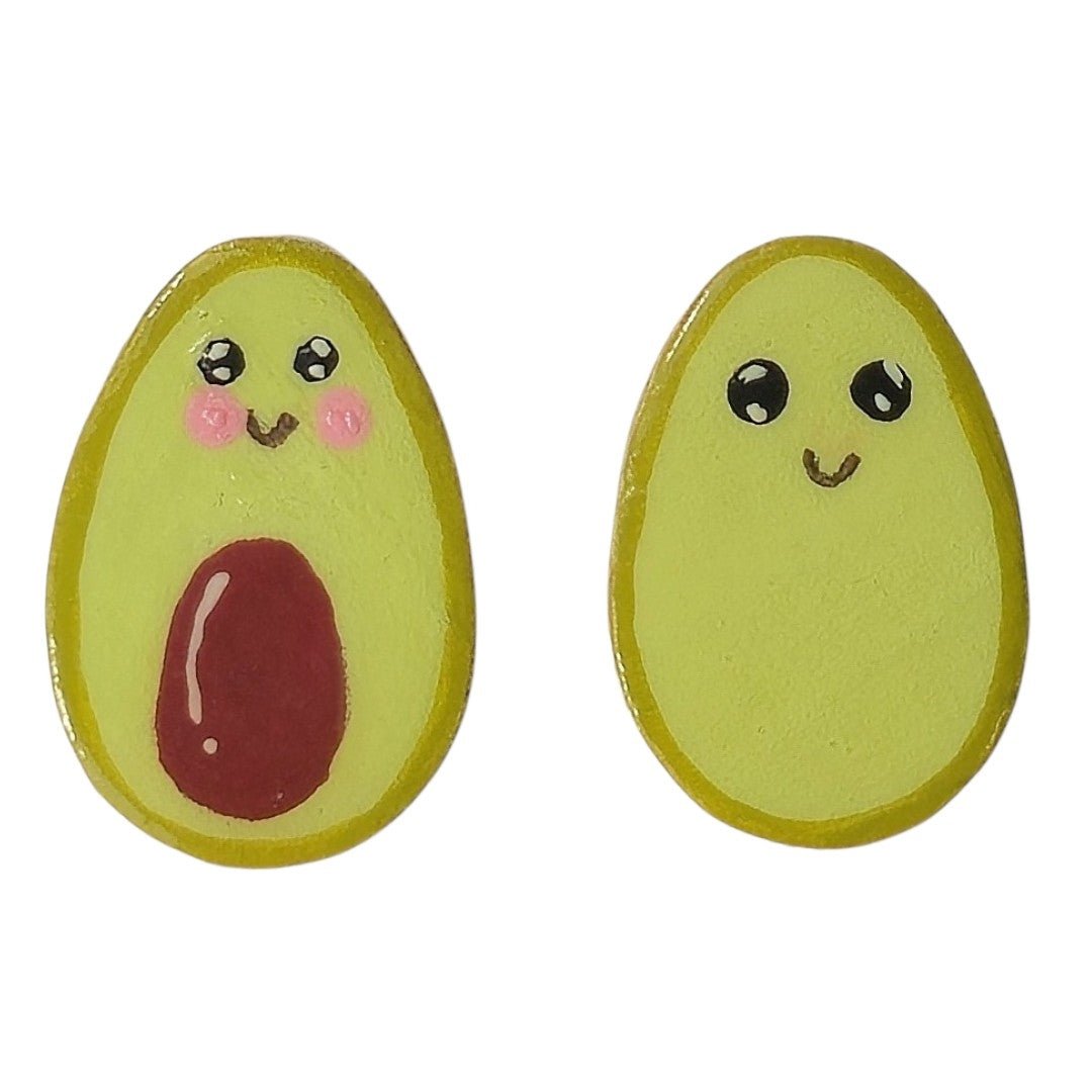 Kawaii Avocado Half Earrings - UniqueEntity Art