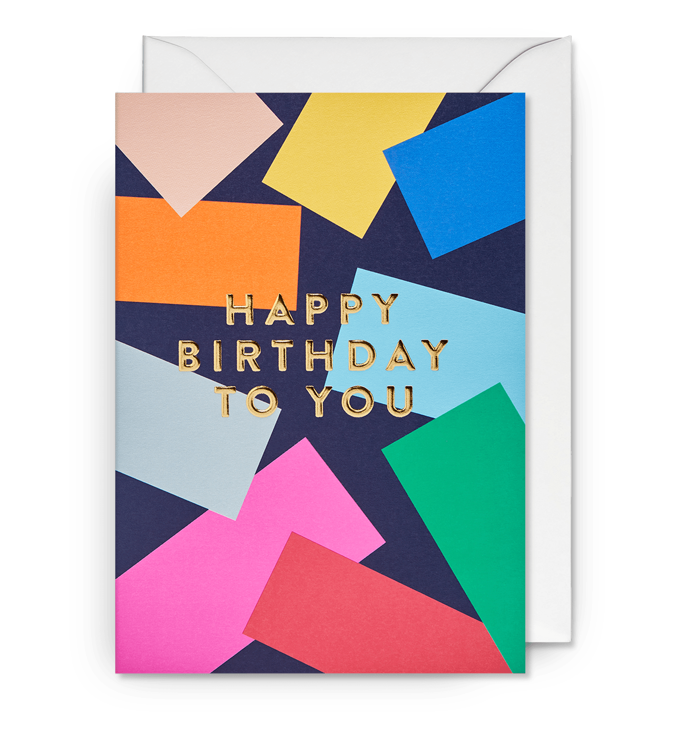 Modern Geometric Confetti Birthday Card - UniqueEntity Art