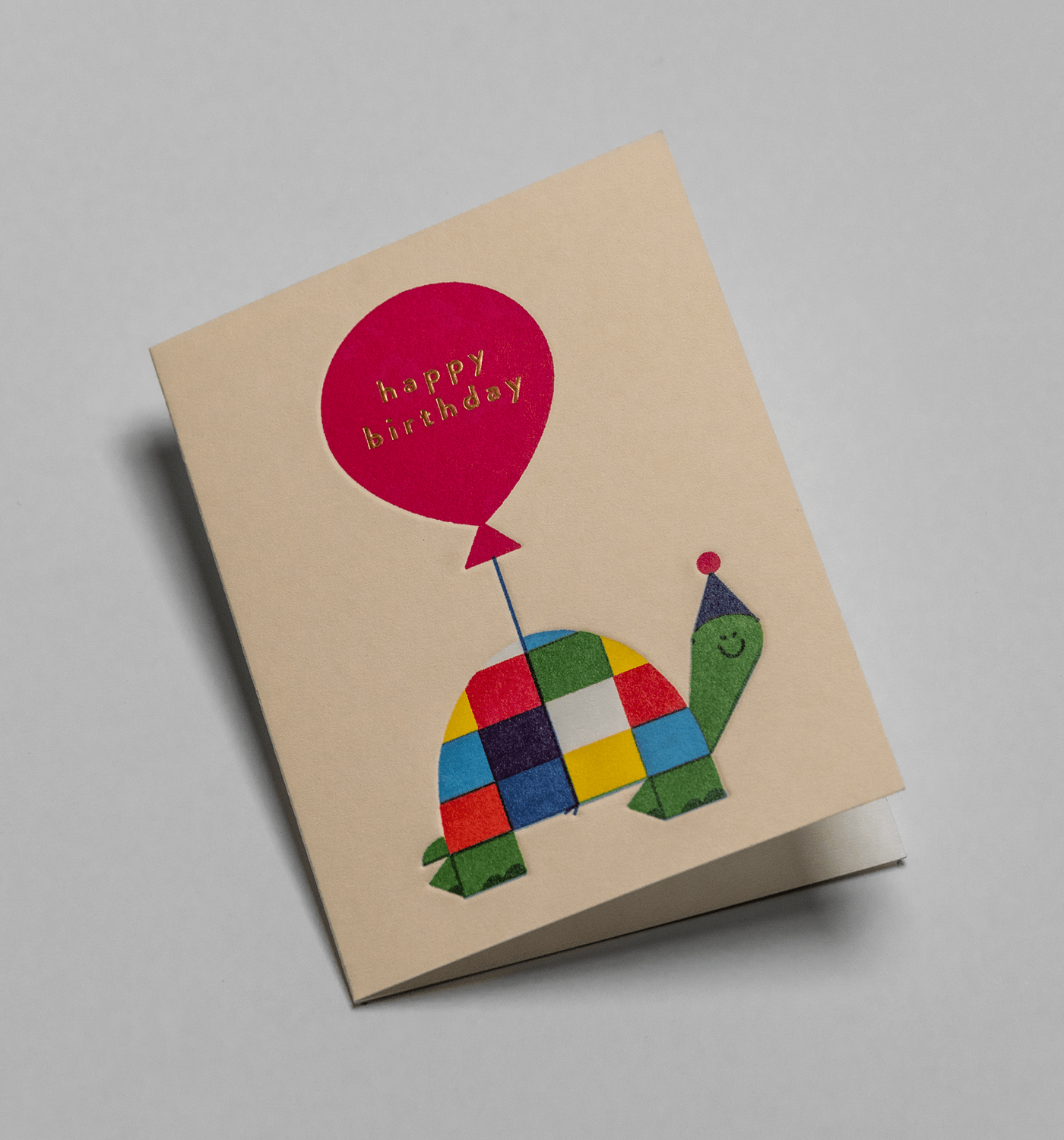 Molly McCammon - Tortoise Happy Birthday Balloon - Mini cards - UniqueEntity Art