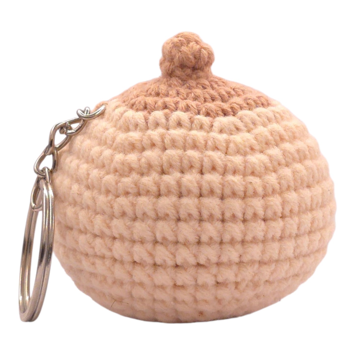 Peach Smiling Onion Amigurumi Keychain - UniqueEntity Art