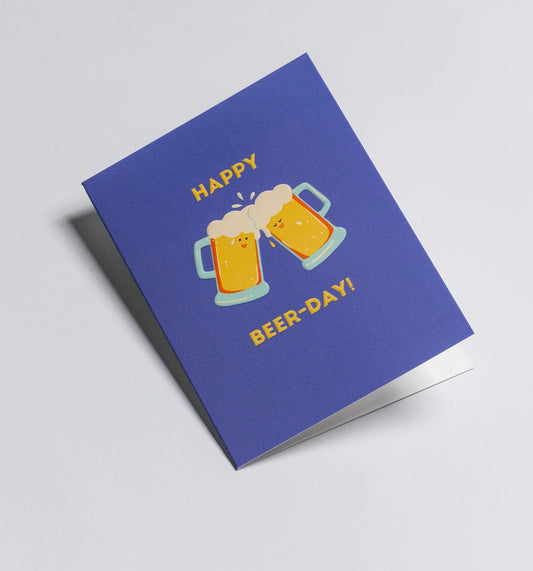 Pints Happy Beer - Day Mini Birthday Card - UniqueEntity Art