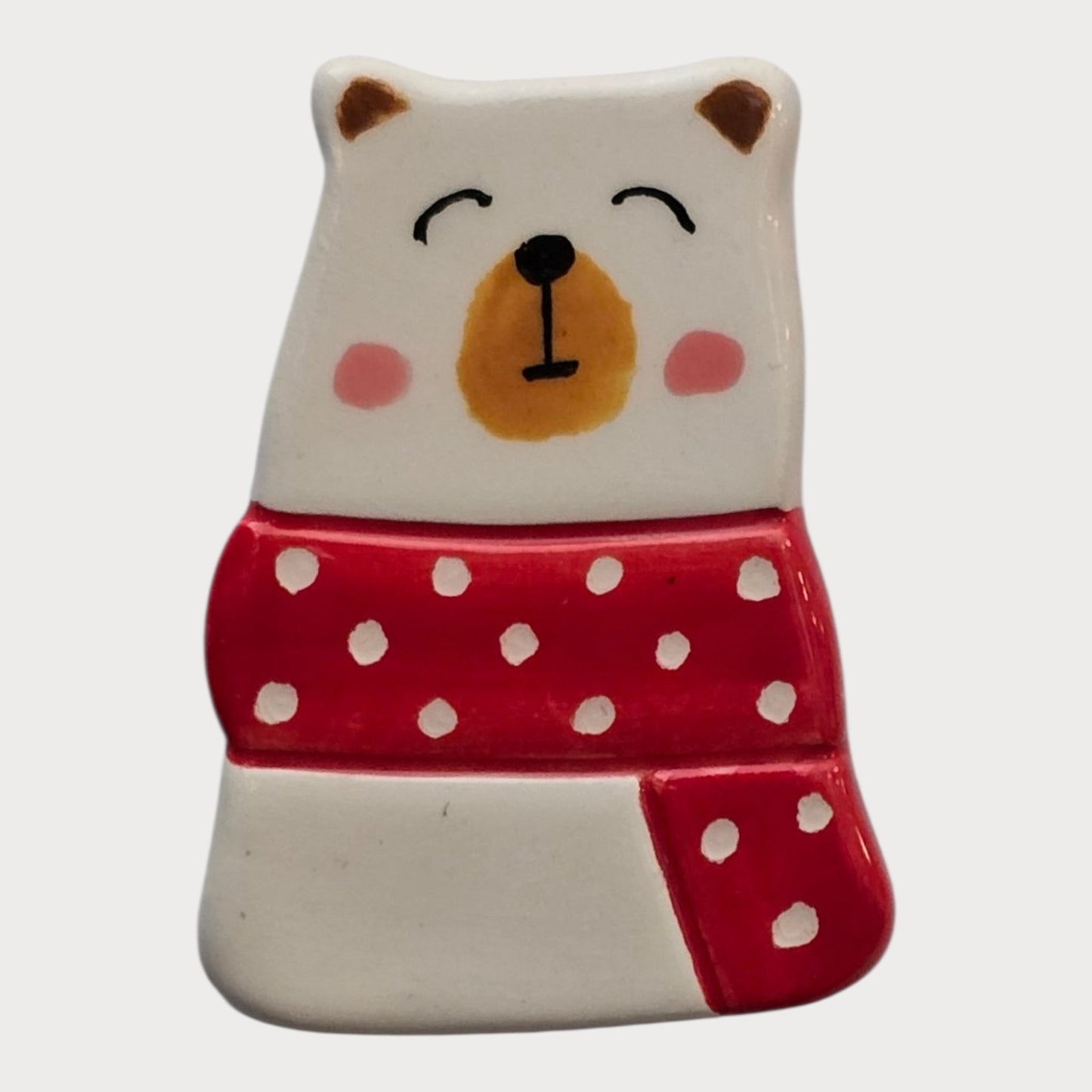 Polar Bear Red Polka Dot Scarf - UniqueEntity Art