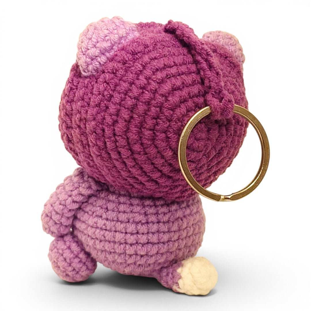 Purple Hooded Cat Keychain - UniqueEntity Art