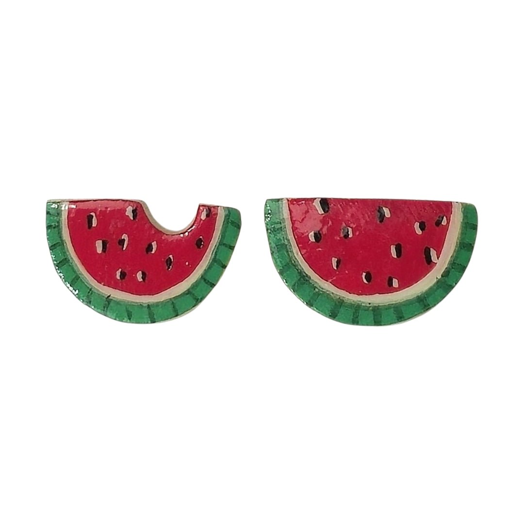 Red Watermelon Slice Earrings - UniqueEntity Art