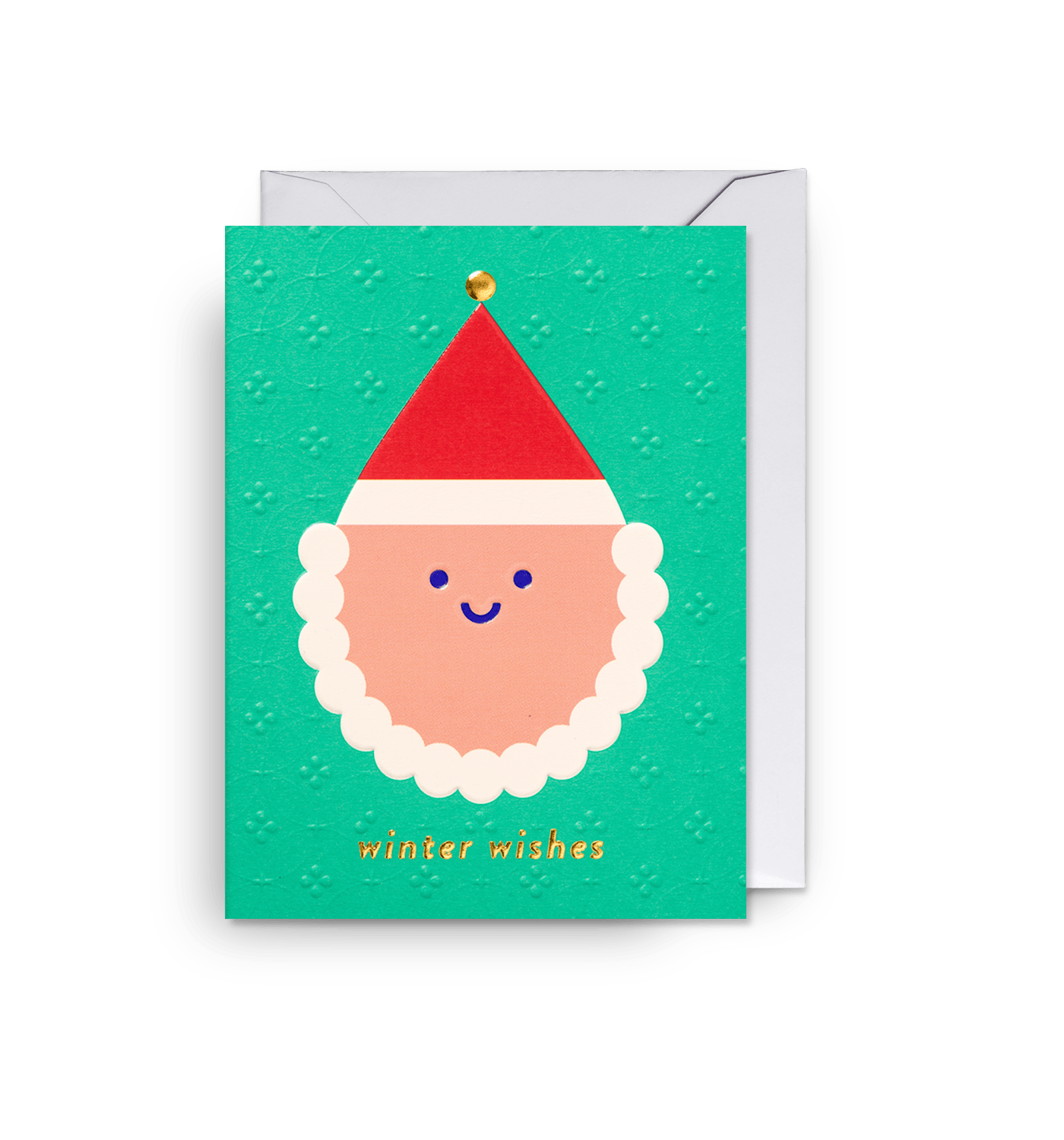 Winter Wishes Santa Mini Christmas Card - UniqueEntity Art