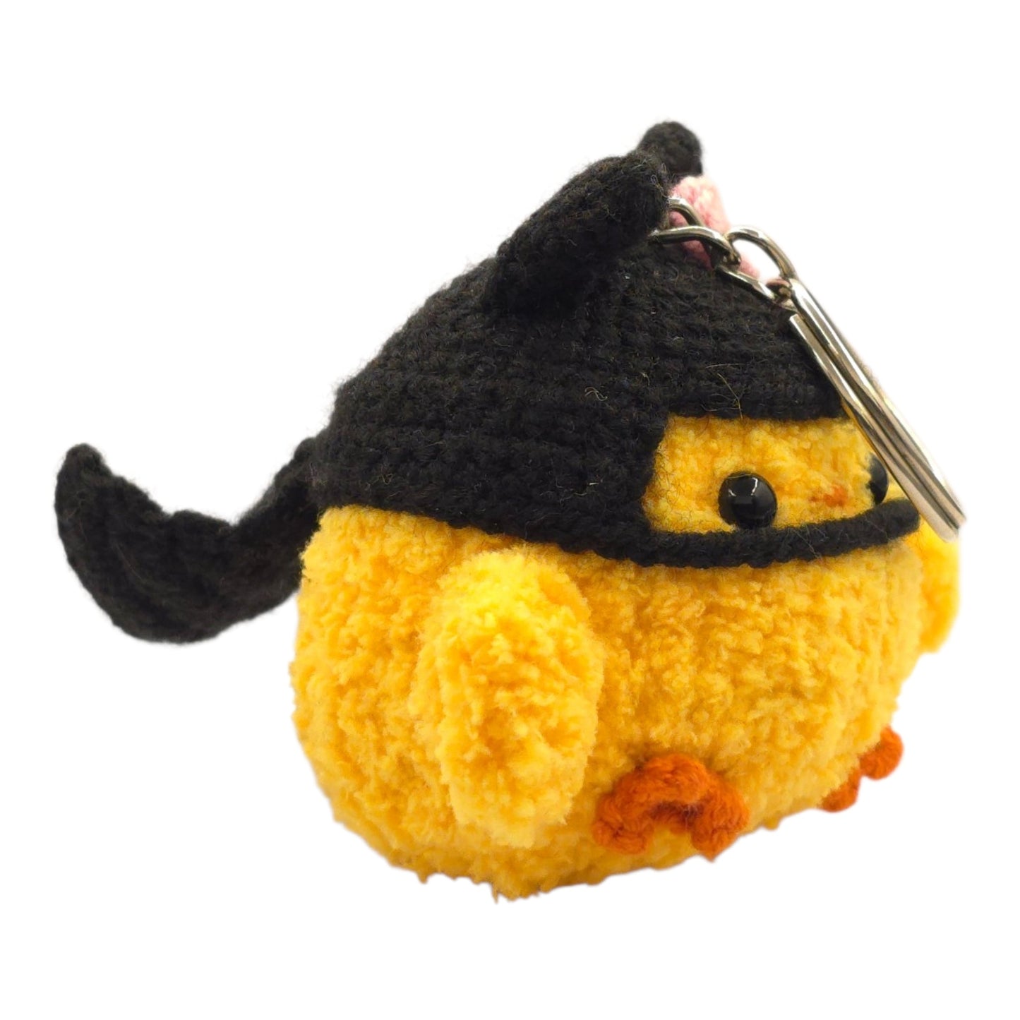 Yellow Chick Black Cat Keychain - UniqueEntity Art