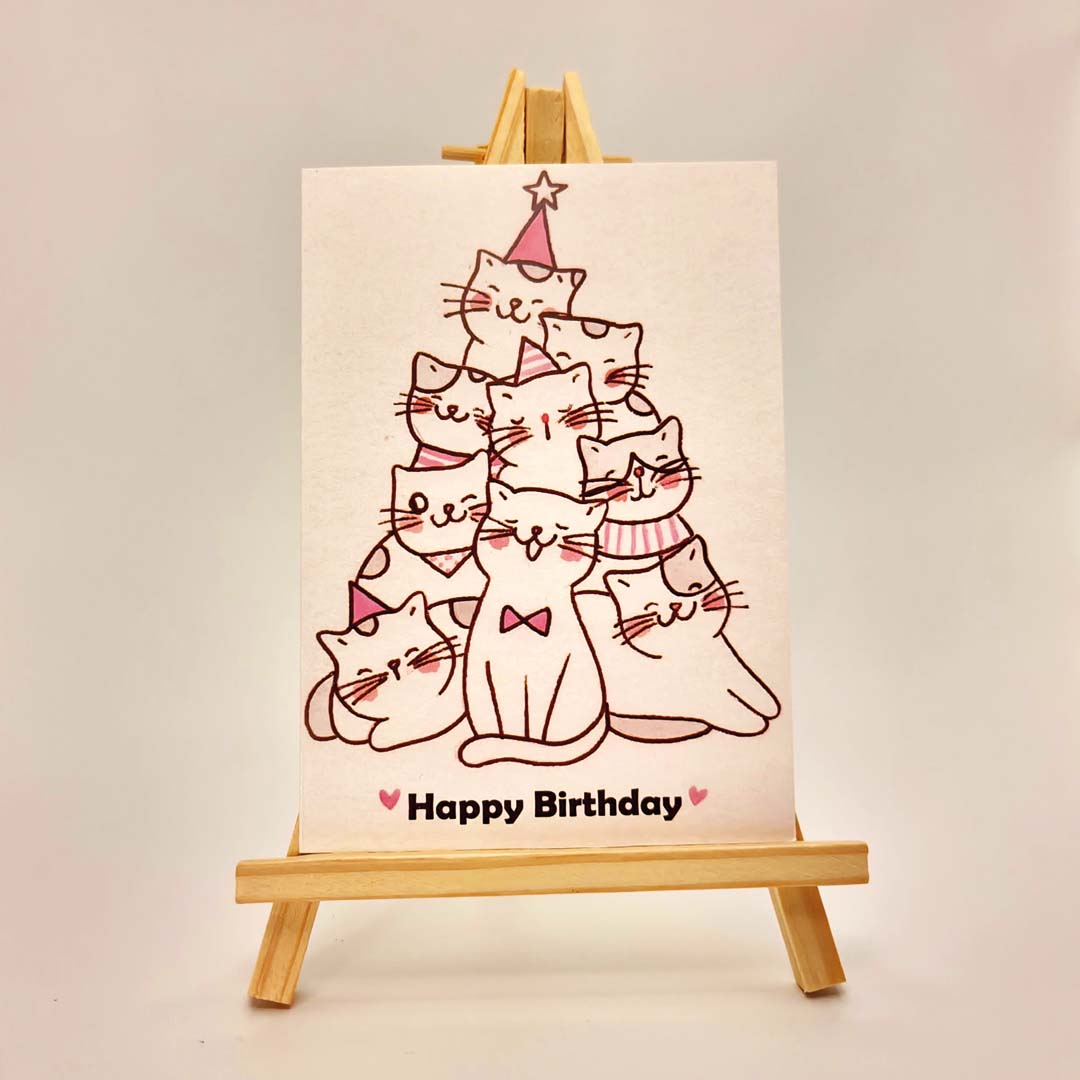 Birthday Cats - UniqueEntity Art