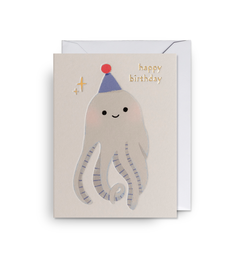 Happy Birthday Octopus Mini Card