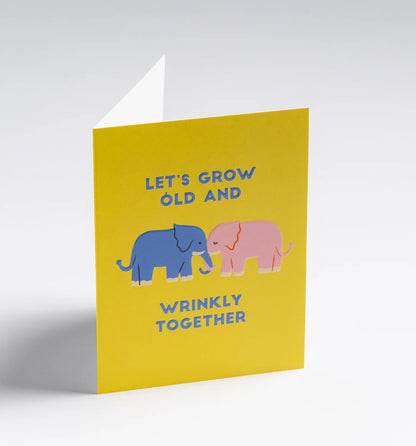 Elephants Let's Grow Old and Wrinkly Together Mini Card