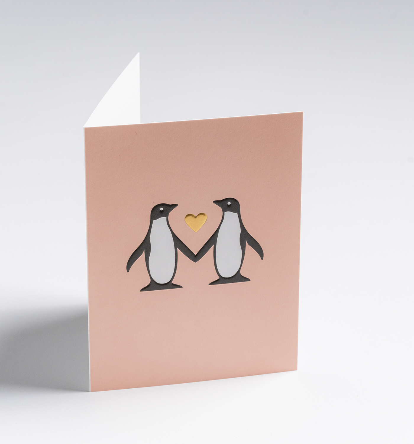 Love Heart Penguins Mini Card