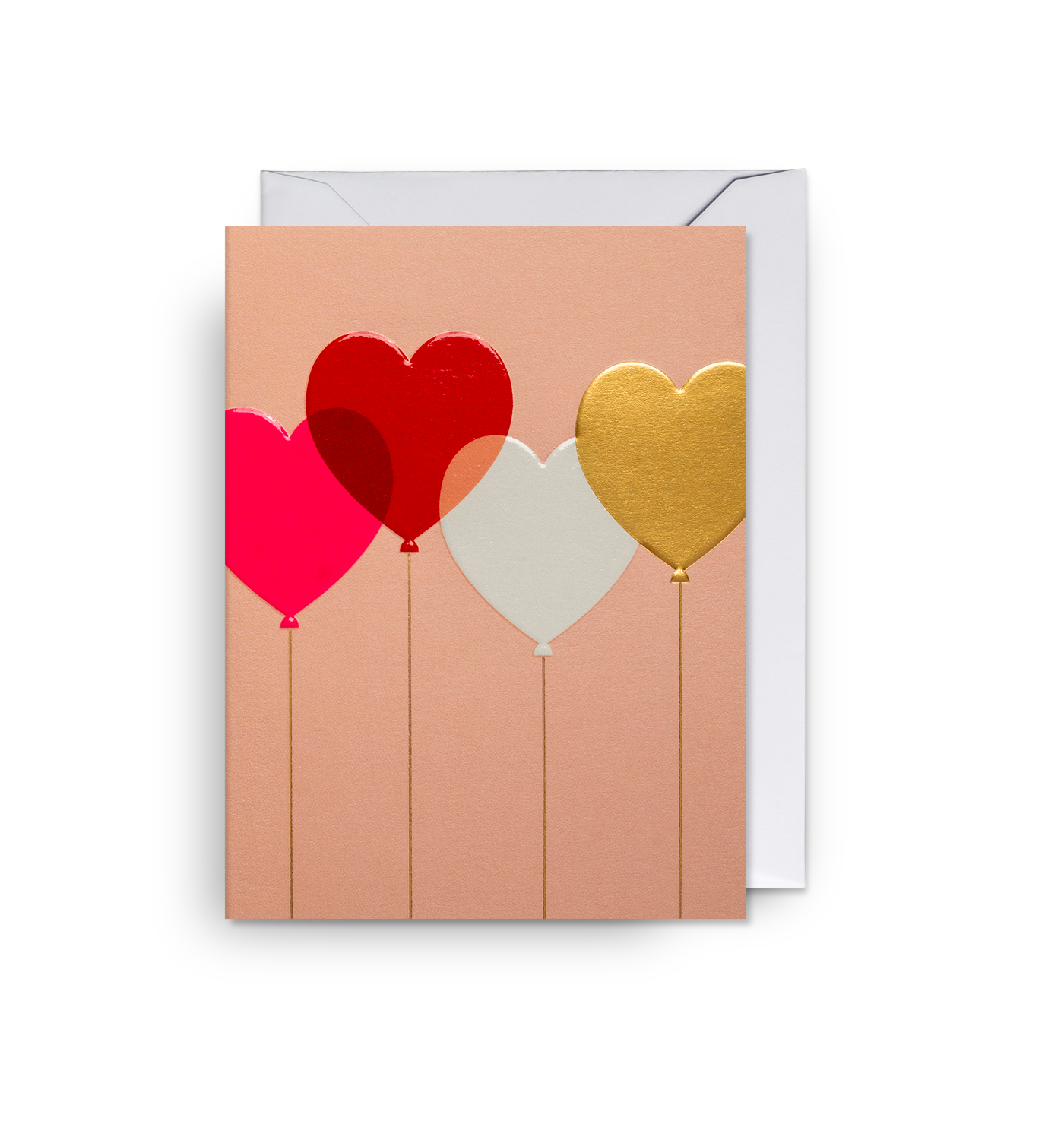 Love Heart Balloons Mini Card