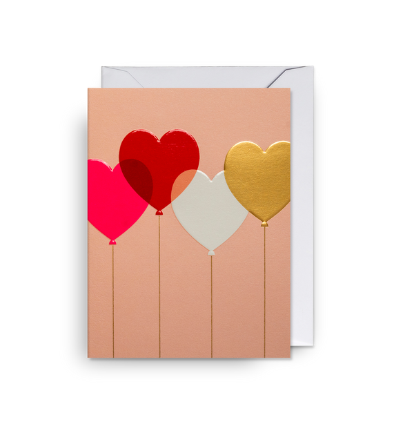 Love Heart Balloons Mini Card