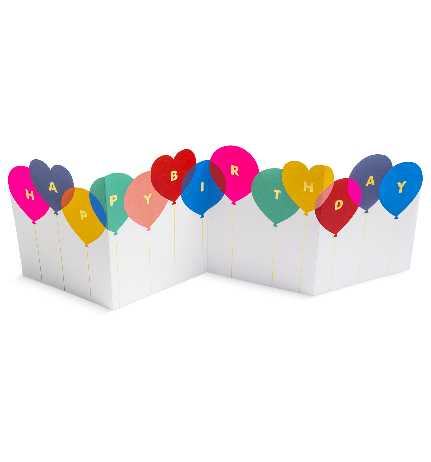 Happy Birthday Balloons Concertina Card
