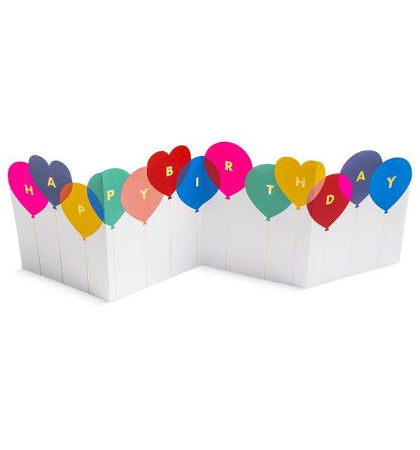 Happy Birthday Balloons Concertina Card