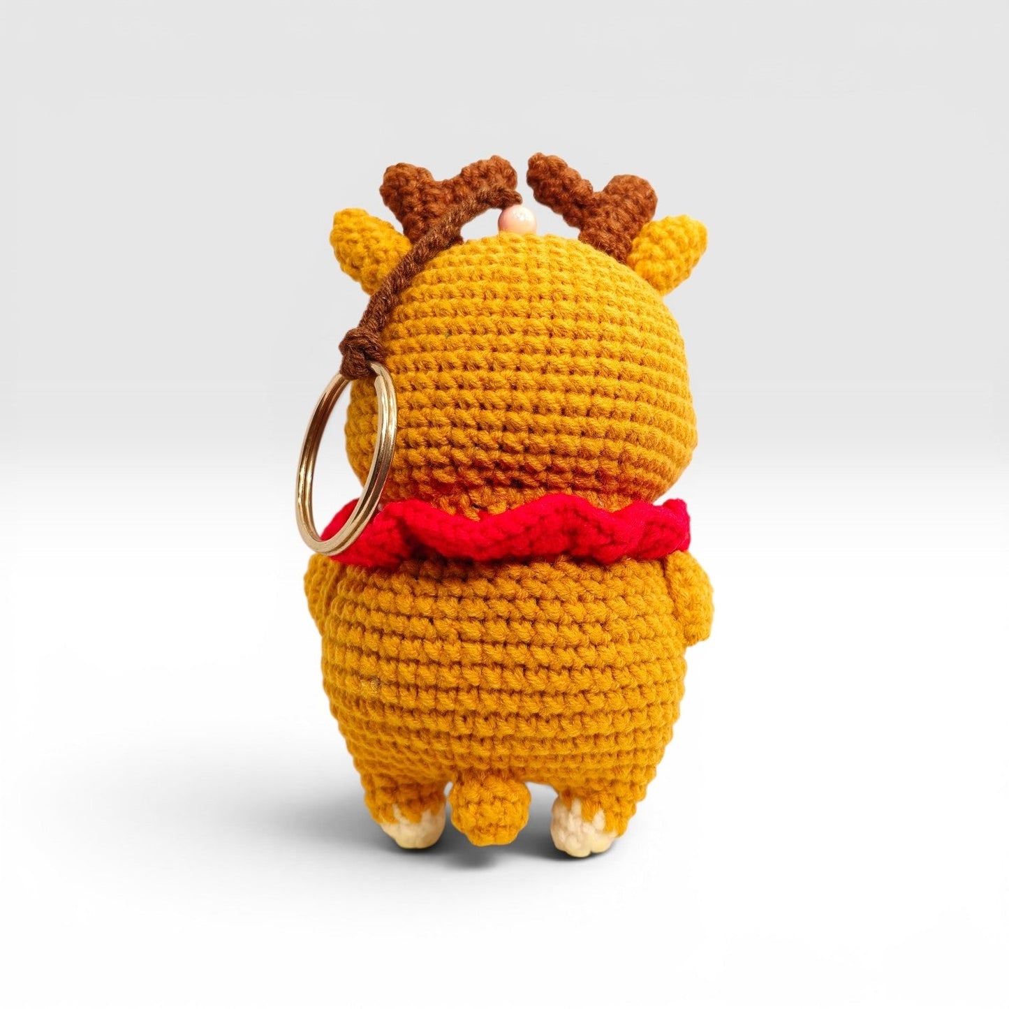 Amber Reindeer Amigurumi Keychain - UniqueEntity Art