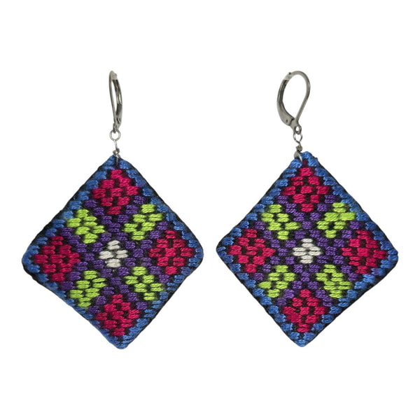Baluchi Diamond Geometric Earrings