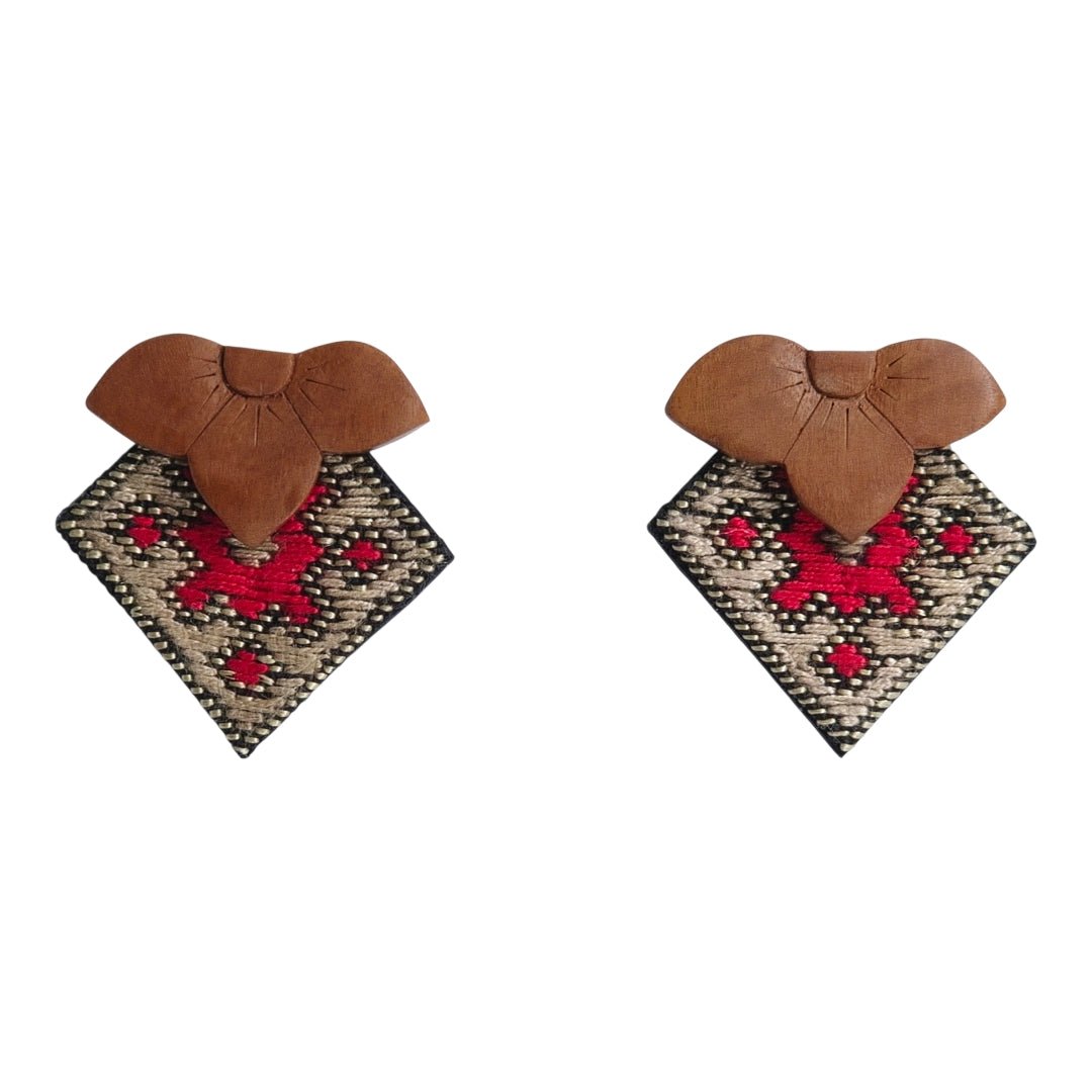 Baluchi Diamond Kilim Earrings - UniqueEntity Art