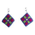Baluchi Diamond Mosaic Earrings - UniqueEntity Art