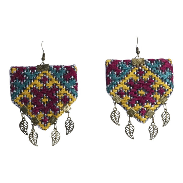 Baluchi Kilim Shield Earrings