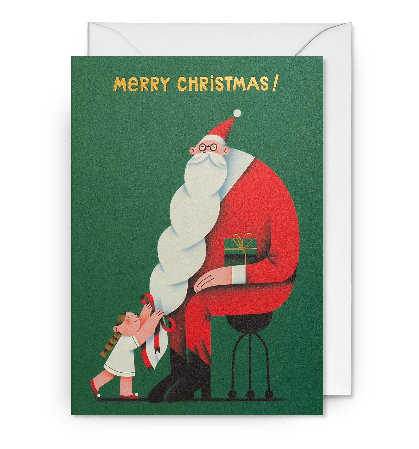 Bearded Santa Christmas Card - UniqueEntity Art