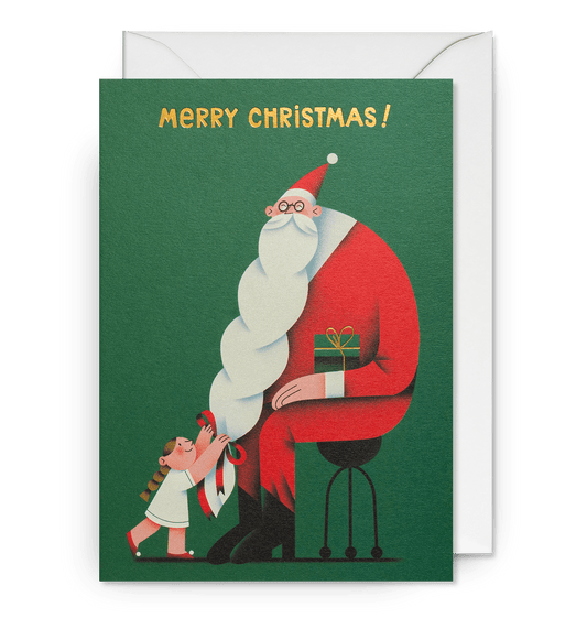 Bearded Santa Christmas Card - UniqueEntity Art