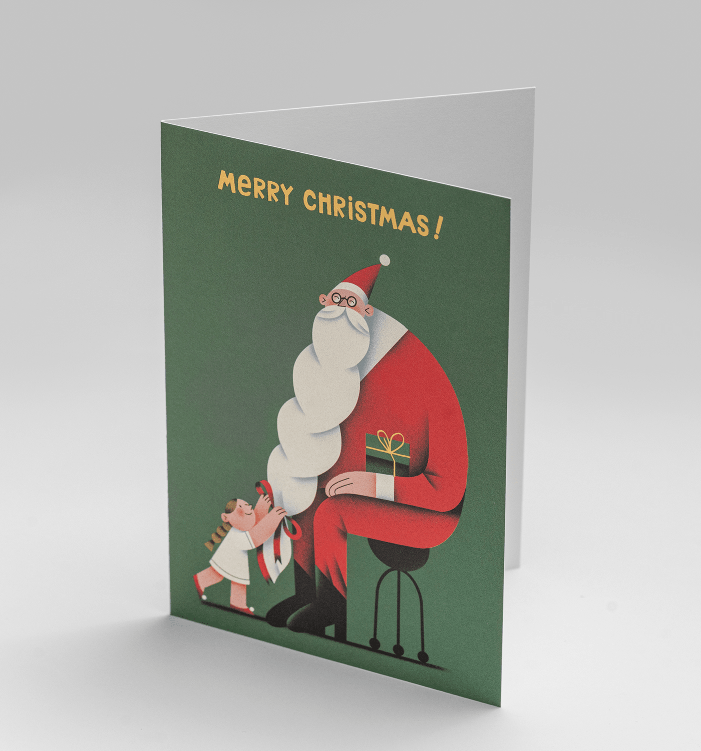 Bearded Santa Christmas Card - UniqueEntity Art