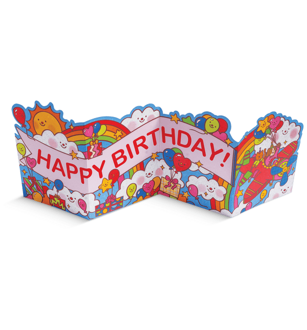 Birthday Banner Plane Fold Out Concertina Card