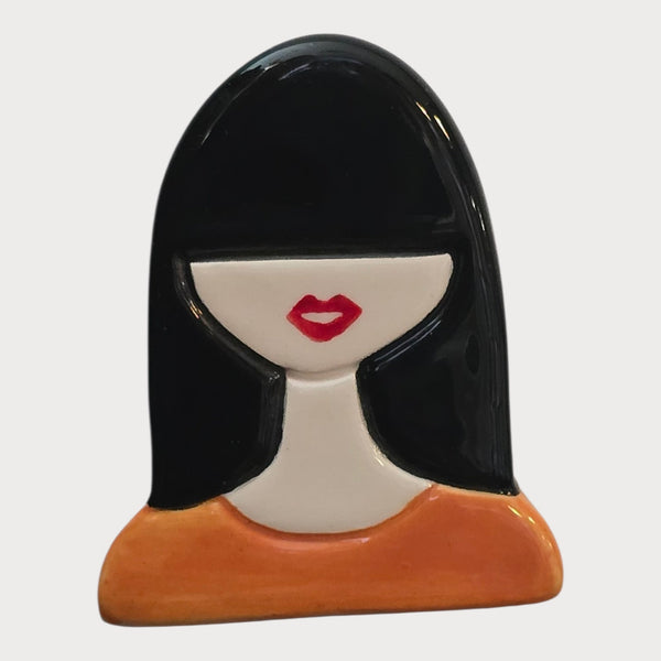Black Hair Red Lips Magnet