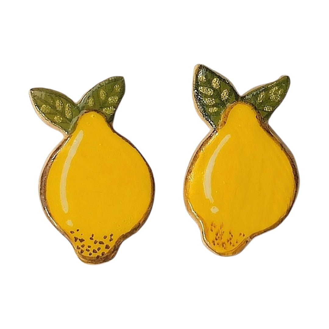 Bright Yellow Lemon Earrings - UniqueEntity Art