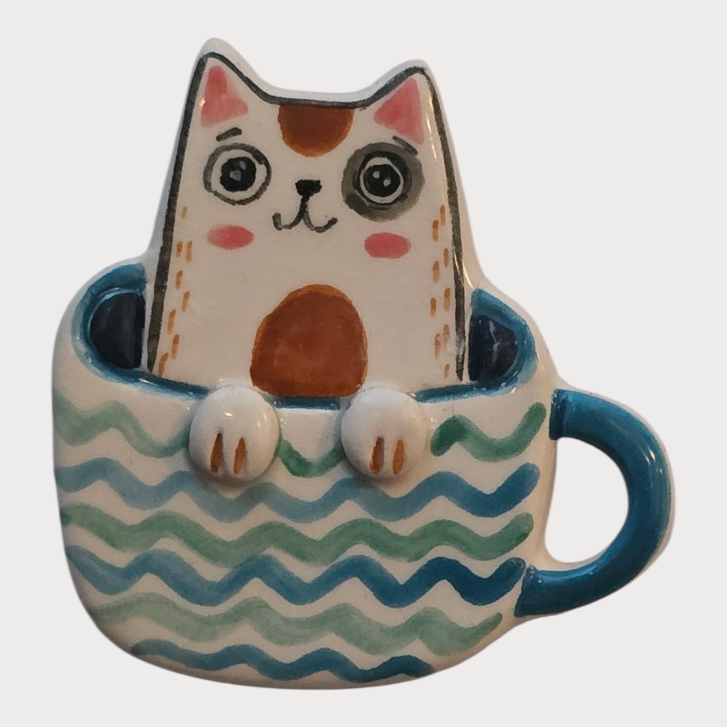 Cat In Wavy Mug - UniqueEntity Art