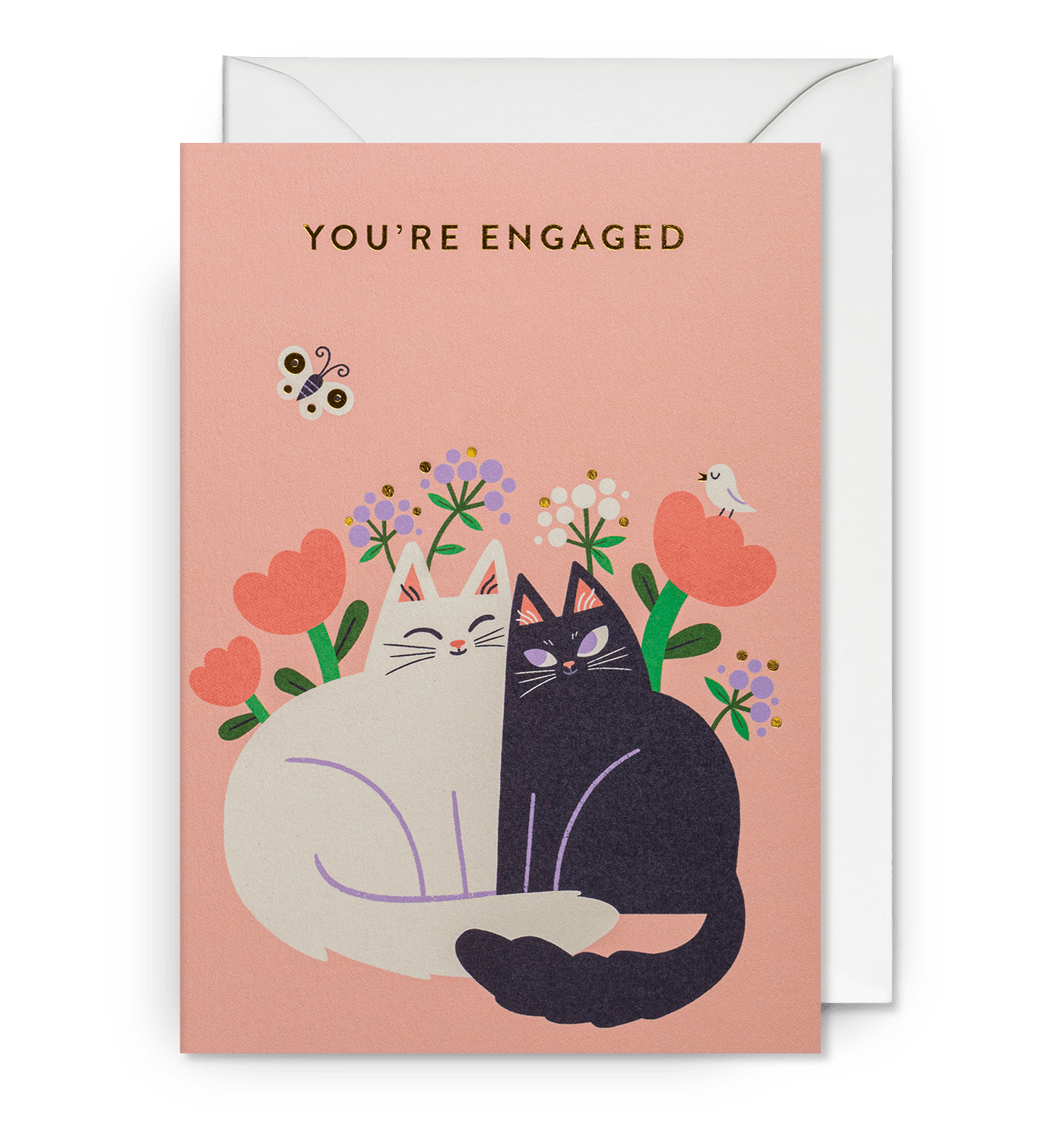 Cats In Love Engagement Card - UniqueEntity Art