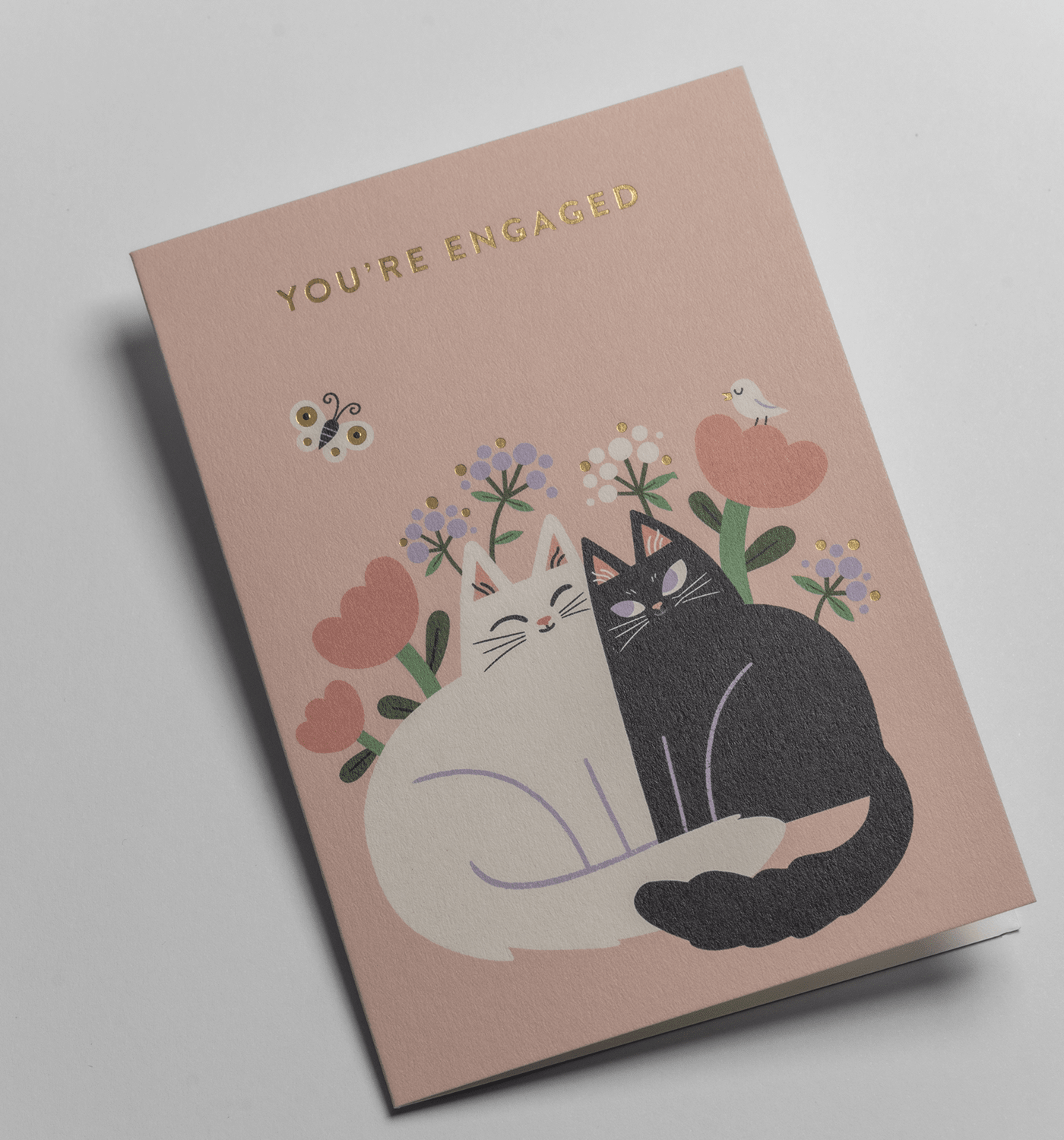 Cats In Love Engagement Card - UniqueEntity Art