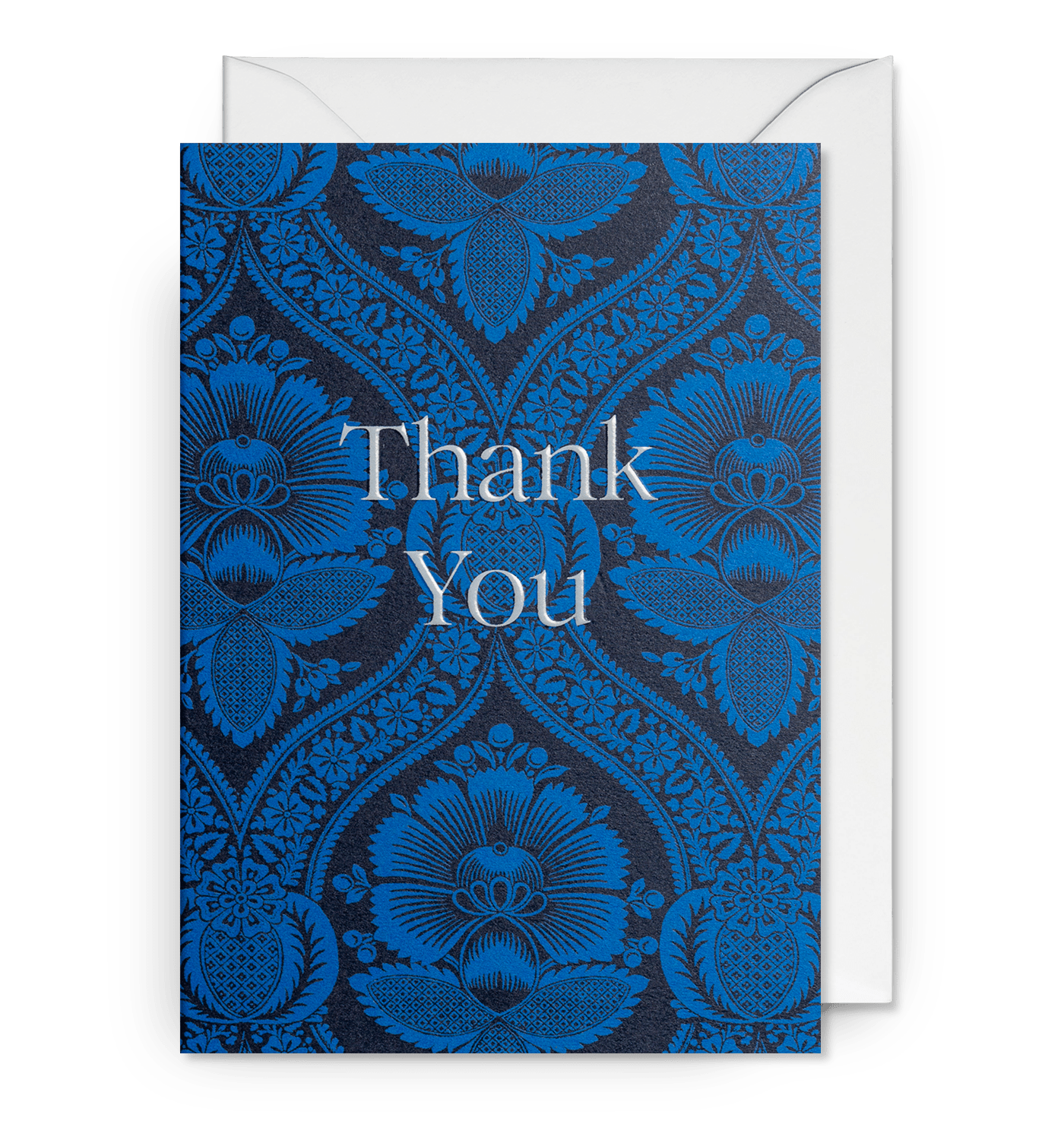 Chartwell Blue Decorative Poppy Thank You Card - UniqueEntity Art