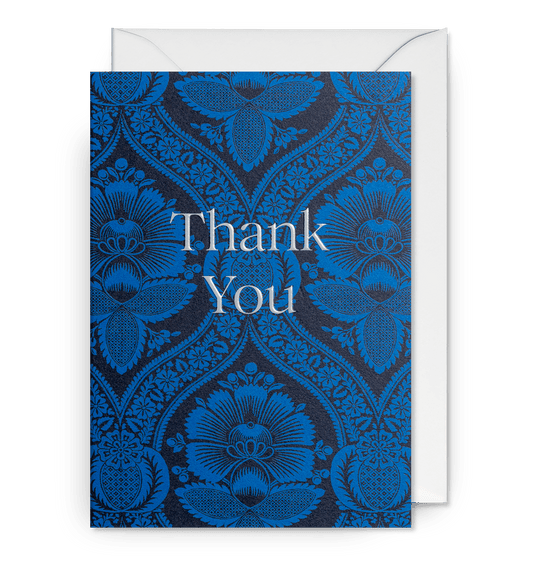 Chartwell Blue Decorative Poppy Thank You Card - UniqueEntity Art