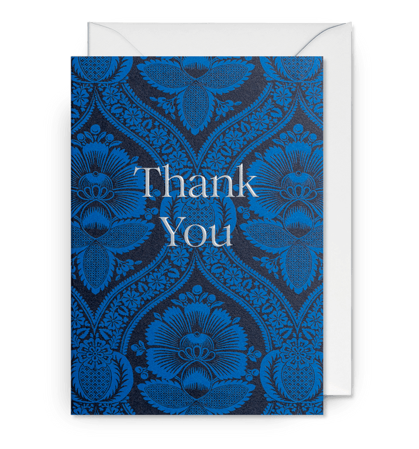 Chartwell Blue Decorative Poppy Thank You Card