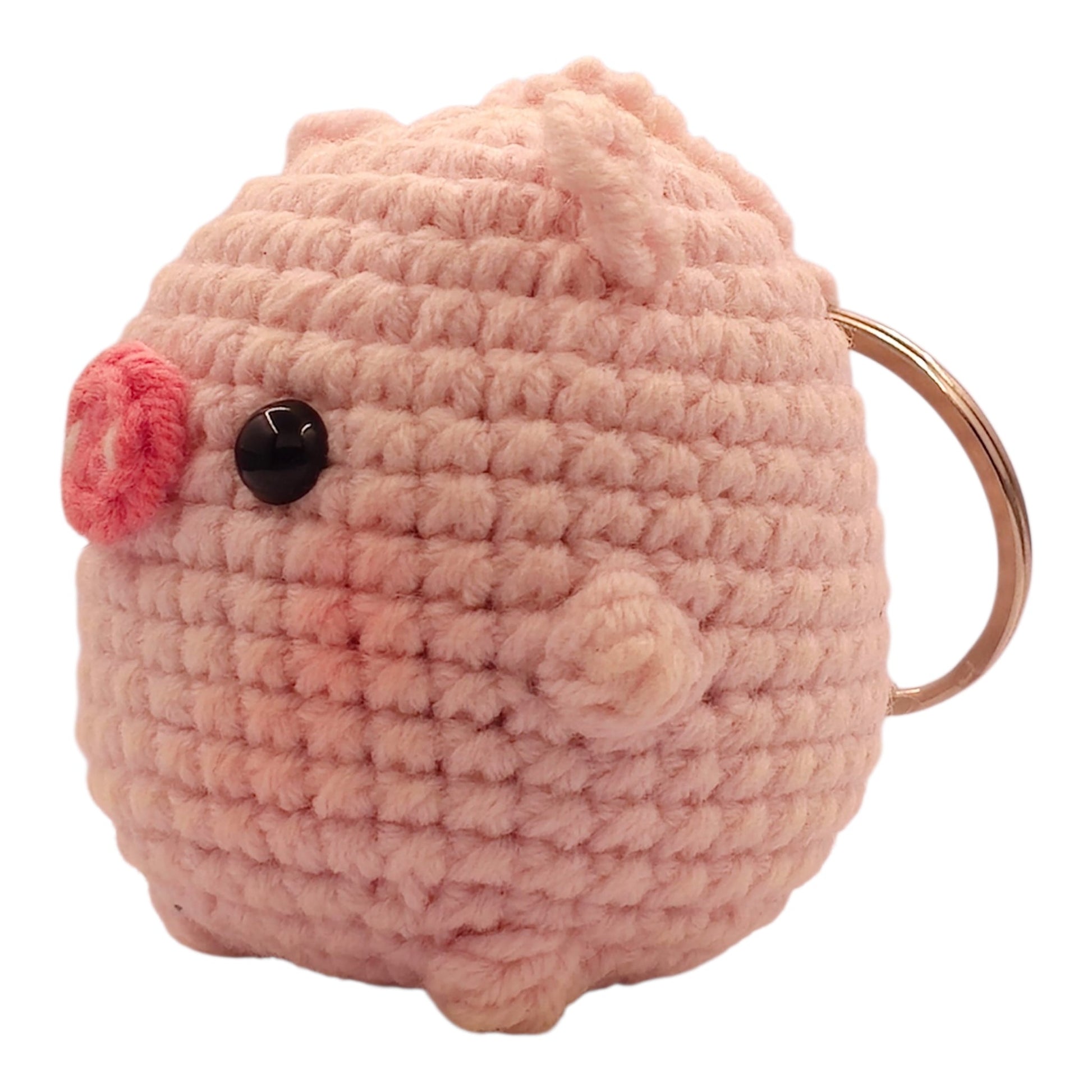 Chubby Pink Pig Keychain - UniqueEntity Art