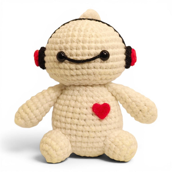 Cream Music Lover Amigurumi Keychain