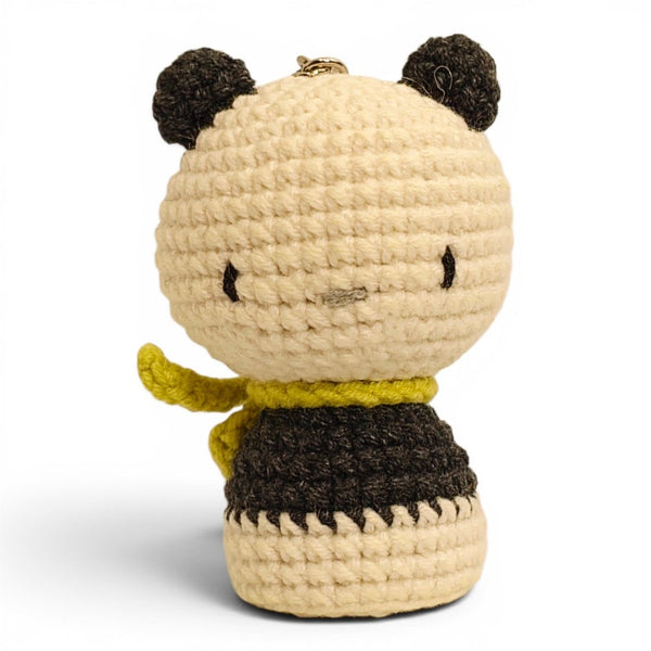 Cream Panda Monk Keychain