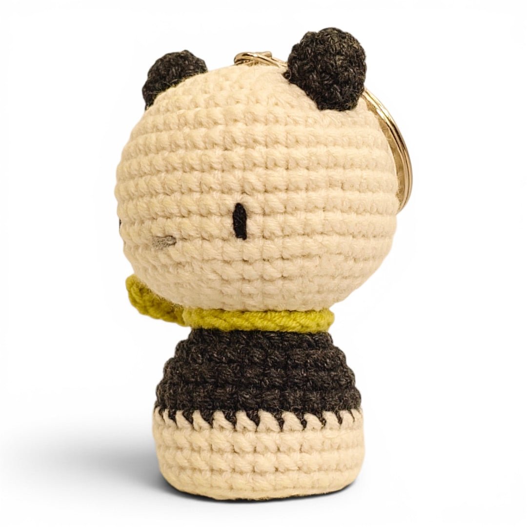 Cream Panda Monk Keychain - UniqueEntity Art