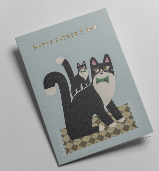 Dapper Cats Happy Fathers Day Card - UniqueEntity Art