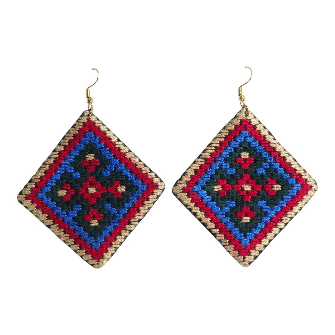 Diamond Concentric Floral Earrings - UniqueEntity Art