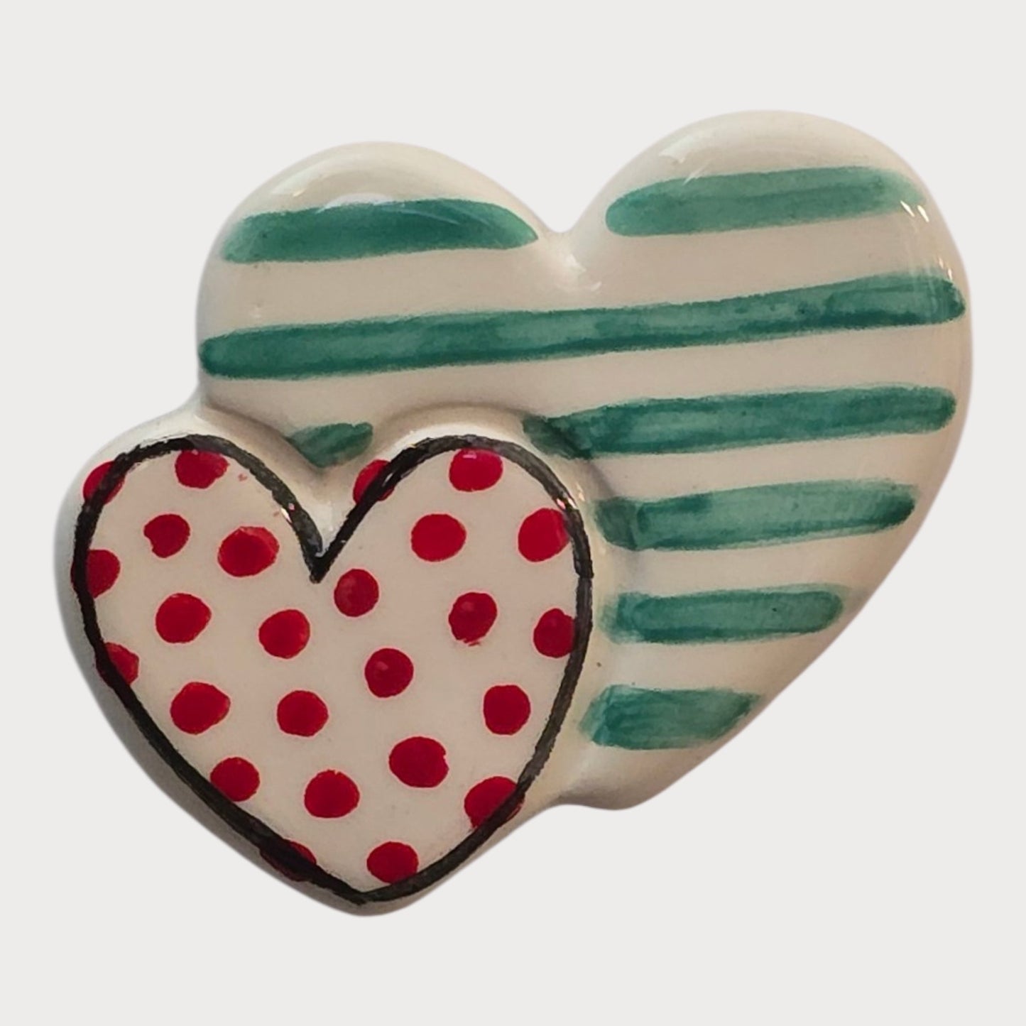 Double Heart Striped Polka Dot - UniqueEntity Art