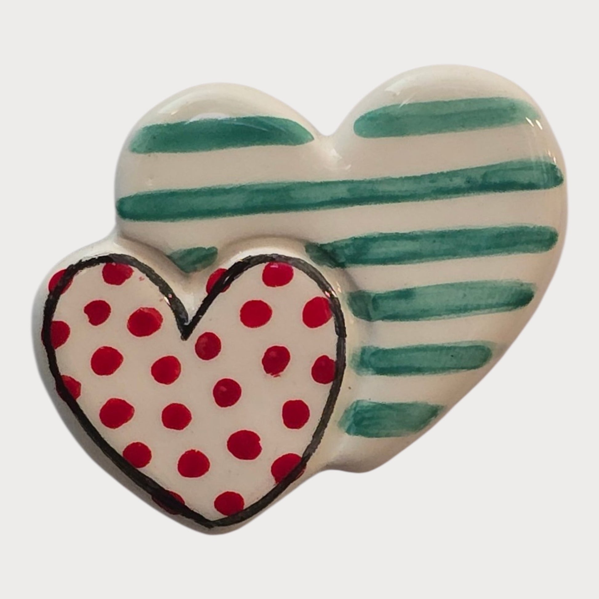 Double Heart Striped Polka Dot - UniqueEntity Art