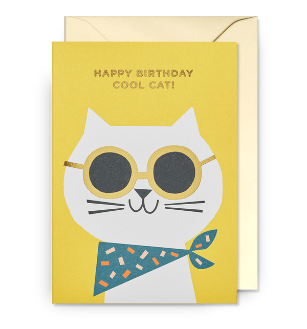 Ekaterina Trukhan - Happy Birthday Cool Cat Greeting Card